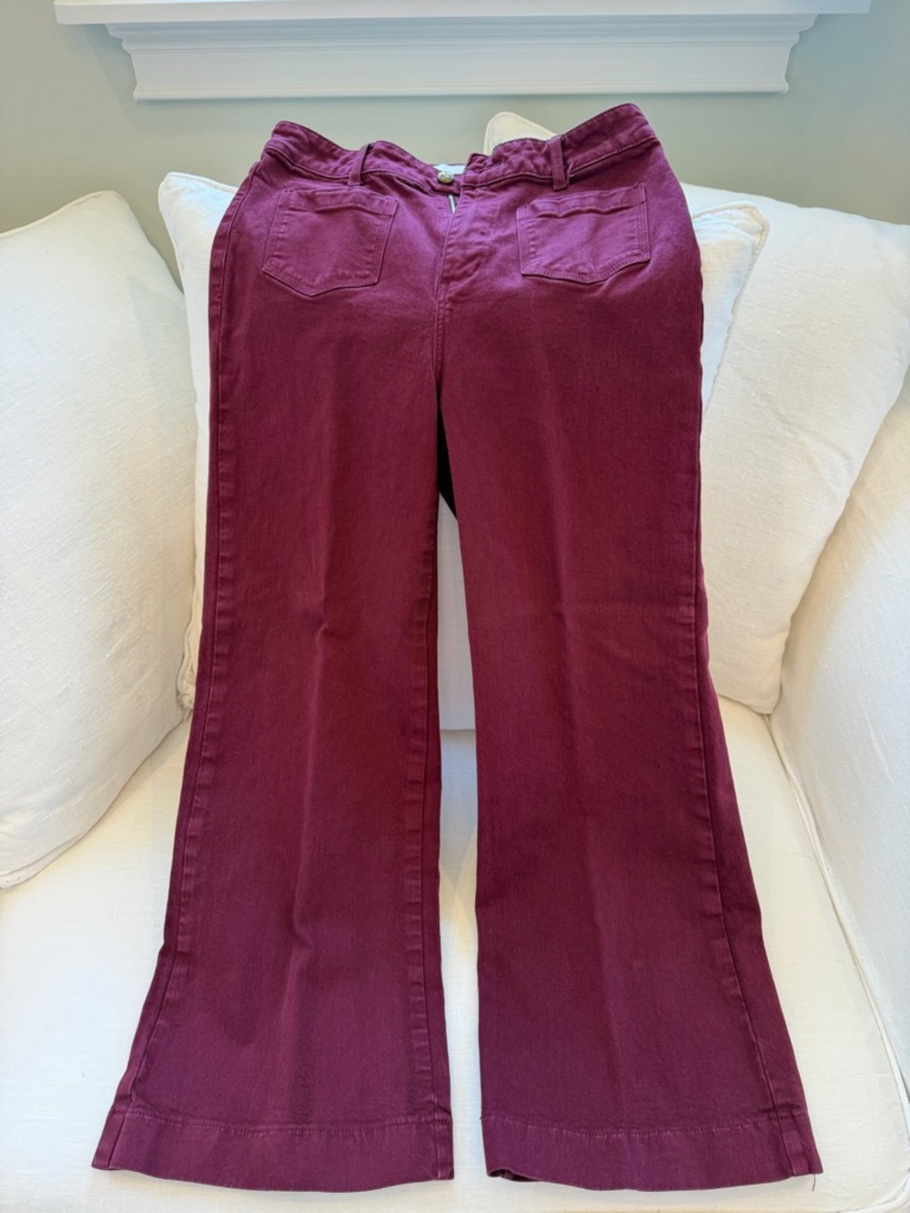 Wide Leg Pants in Deep Berry - Women's Stylish Wide Leg